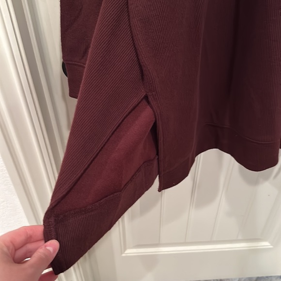 NWT Women’s Plus Size Oversized Maroon Ribbed Quarter Zip 3X - Picture 6 of 12